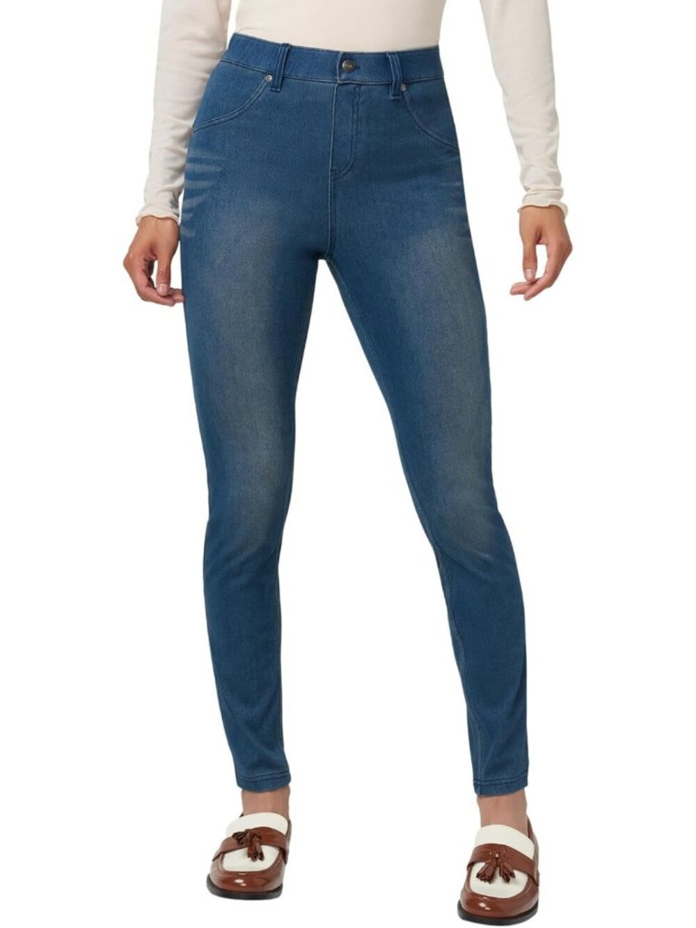 Ultra Soft High Waist Denim Leggings for Women | Comfy Stretch Fit & Versatile